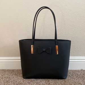 Black Tote Bag with Bow